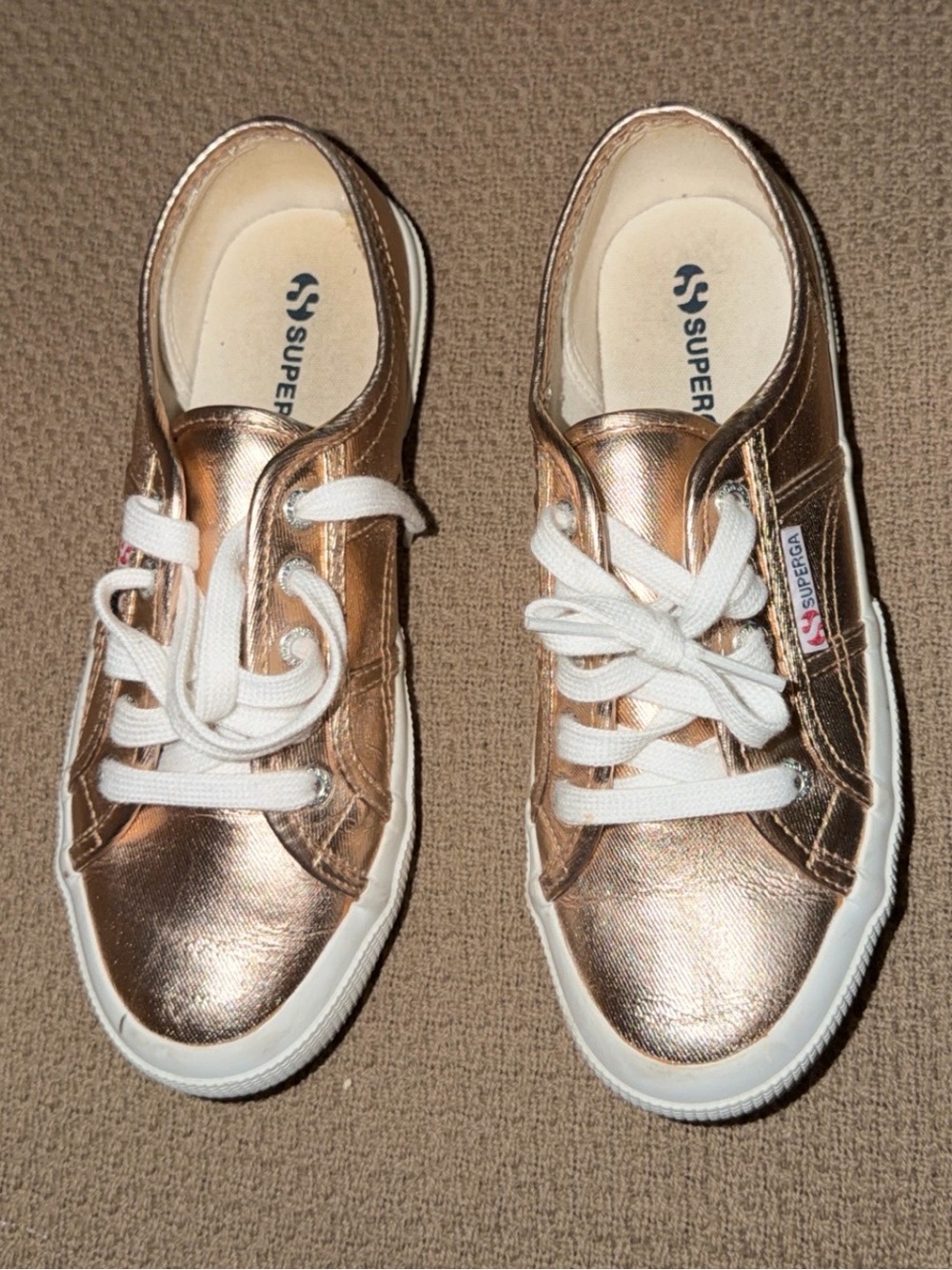 Superga women Metallic Rose Lace-Up Sneakers